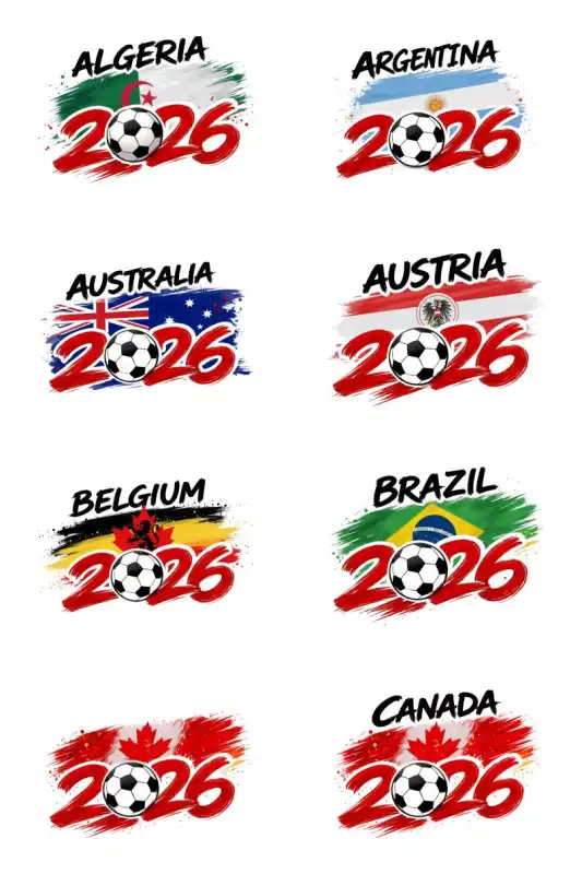 Mundial 2026 Fifa Logos banderas selecciones 42 diseños png
