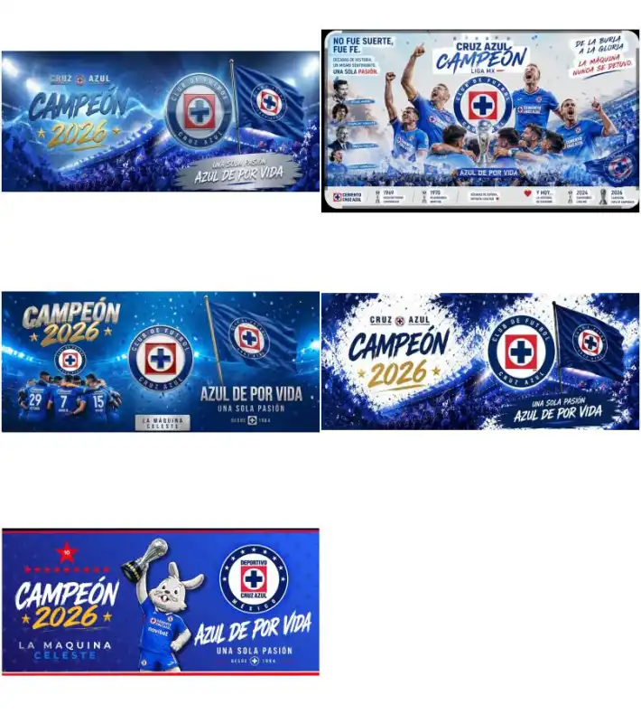 Plantillas Gratis Cruz Azul Campeon 2026 tazas sublimar