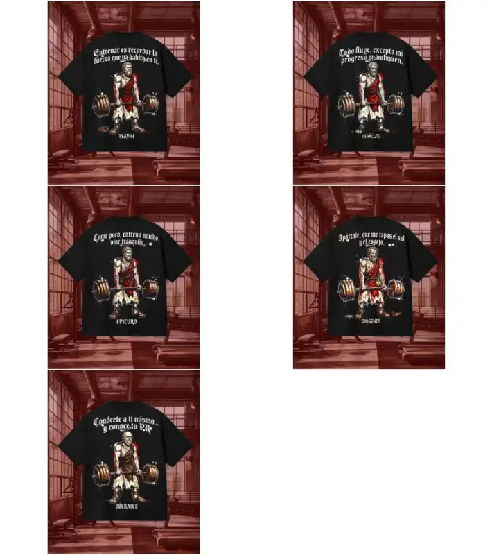 Filósofos griegos - Gym 5 diseños dtf semitonos playeras gym