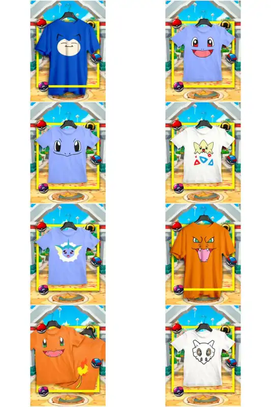 PO0KEMON CARAS FACES  28 diseños vectores corte sublimacion