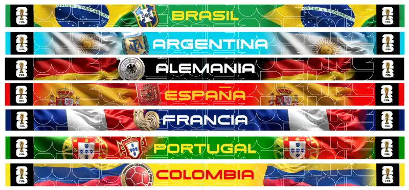 banditas pulseras mundial GRATIS Sublimacion