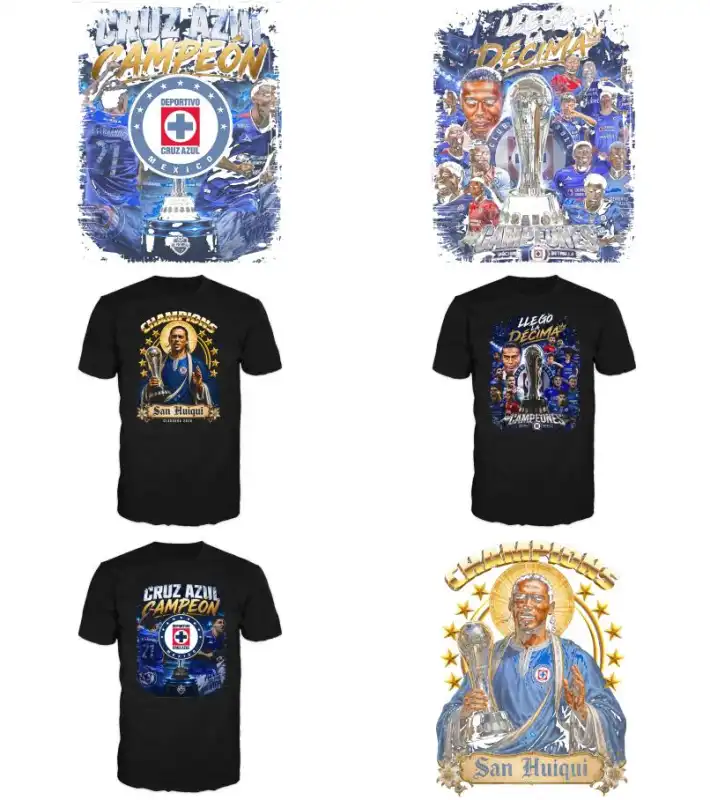 Cruz Azul Campeon 3 diseños semitonos dtf playeras