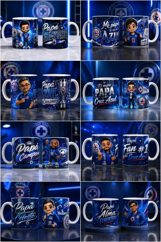 Cruz Azul Dia del padre plantillas tazas Liga mx