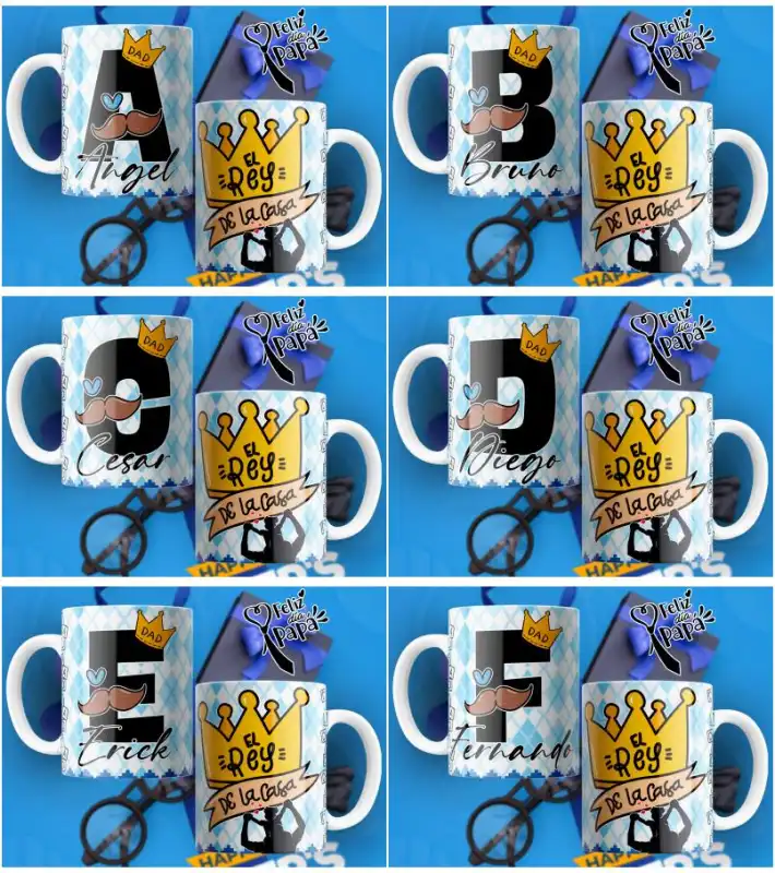 Abecedario dia del padre el rey de la casa plantillas taza alfabeto