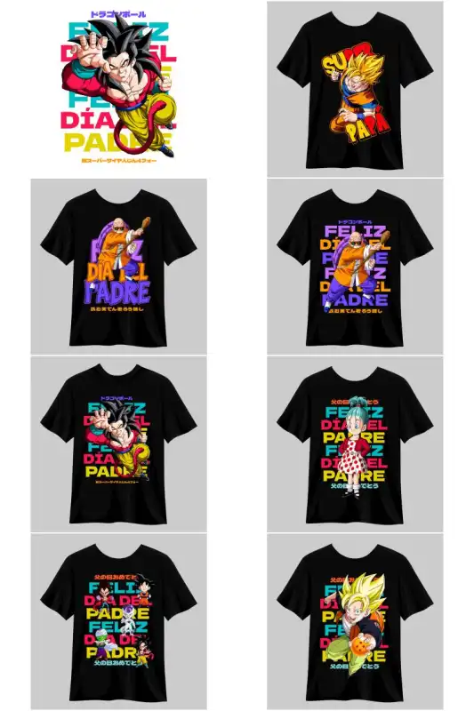 Dragon ball dia del padre 9 diseños png para papá