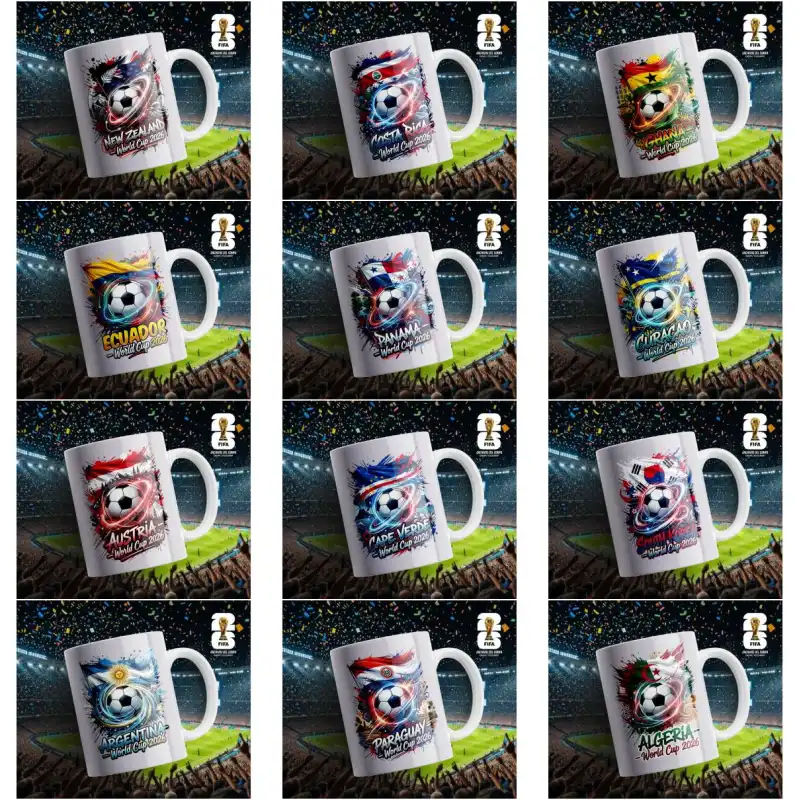TAZAS COPA MUNDIAL 2026 PAISES PELOTA 41 plantillas png
