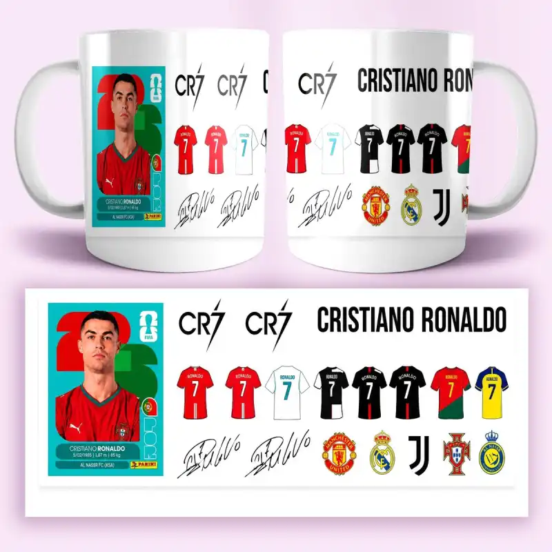 CR7 Cristiano Ronaldo plantillas tazas Gratis