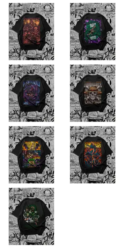 One piece Anime 7 diseños DTF Png playeras
