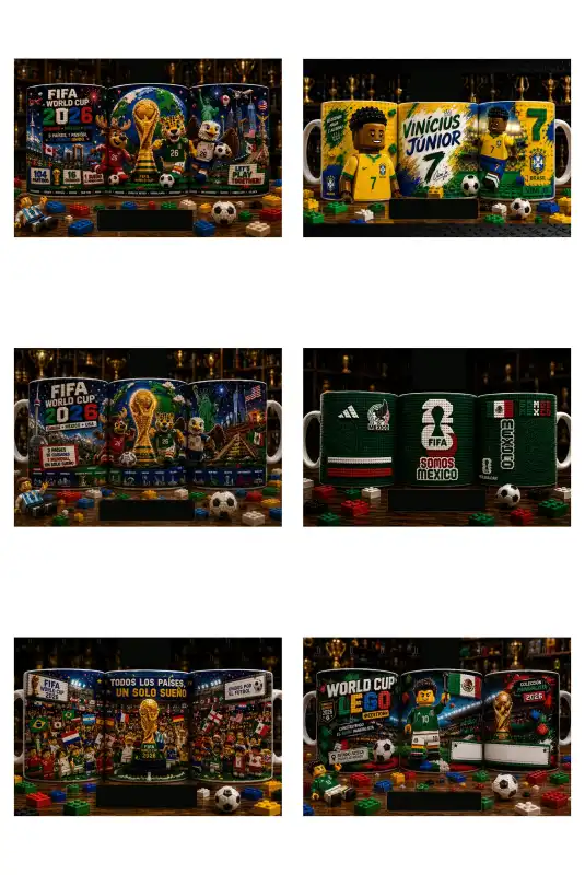 Plantillas Lego Futbol Mundial Jugadores 28 plantillas tazas