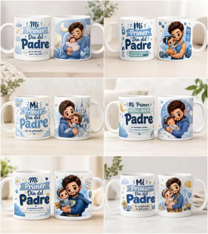 Mi primer dia del padre 10 plantillas tazas sublimar
