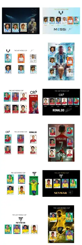 Cuadros Messi Ronaldo Neymar PDF Canva editables 12 diseños
