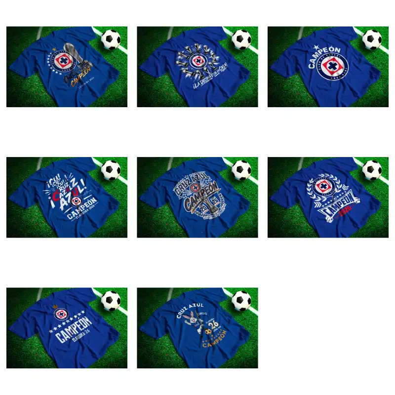 Cruz Azul Campeon 8 diseños DTF PNG playeras