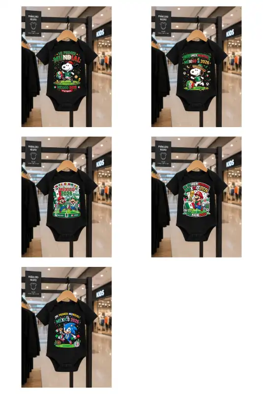 MAMELUCOS bodys playeras BEBES MUNDIAL 2026 27 plantillas