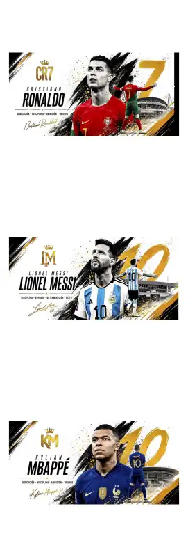 Ronaldo Messi Mbappe Plantillas tazas 3 diseños