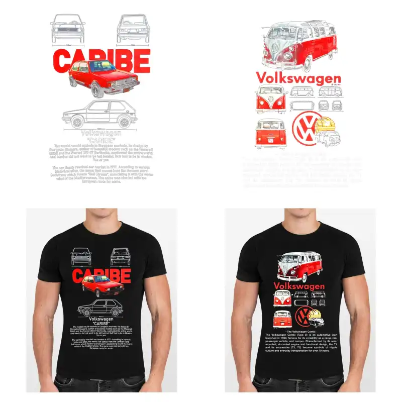 Caribe Combi vw plantillas DTF PNG Autos