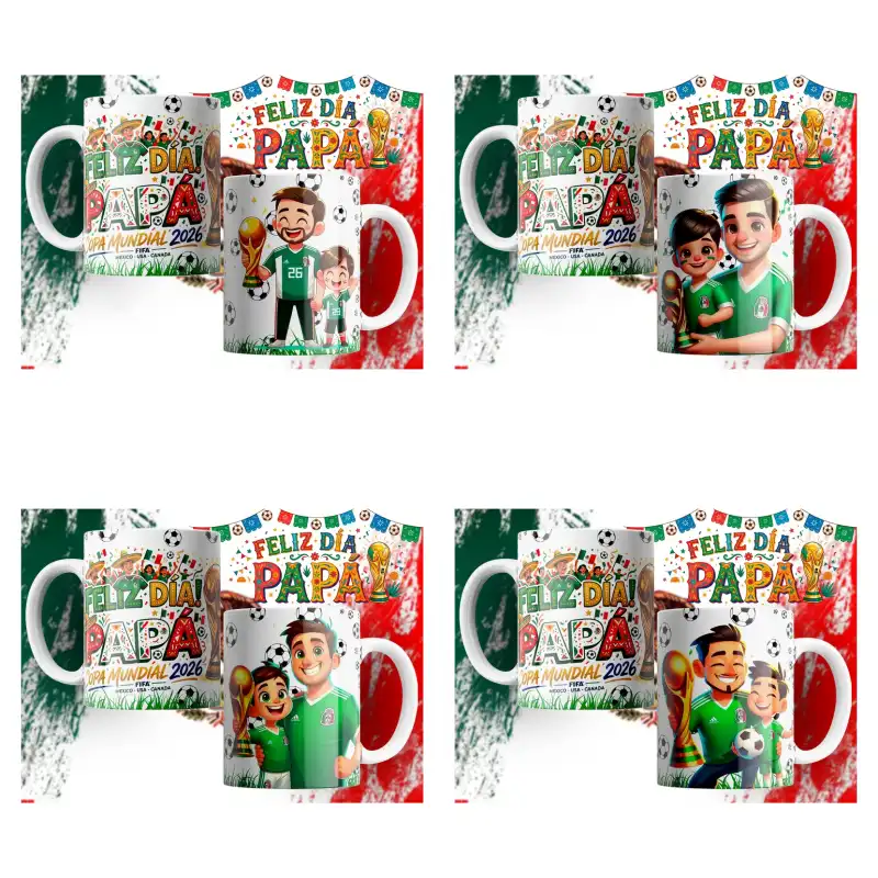Plantillas GRATIS Mundial Dia del padre Tazas 10 diseños