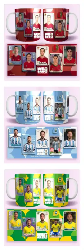 Taza Cr7  Messi  Neymar Mundial Tazas Estampas 5 mundiales