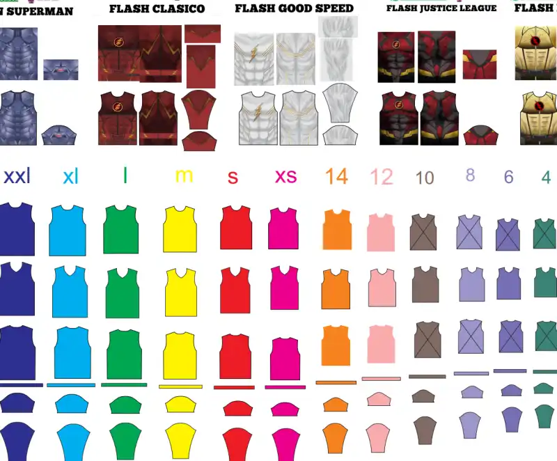 Playera super hereo superman Flash 4 diseños vector playeras tallas