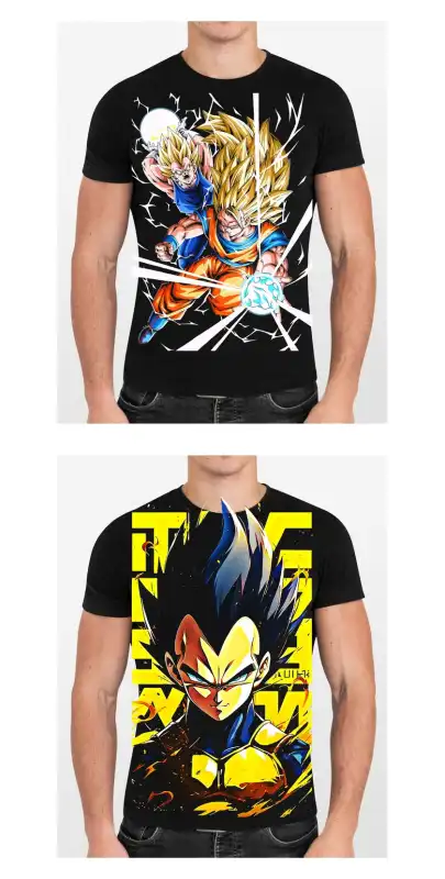 Goku Vegeta Dragon Ball Semitonos DTF 2 diseños