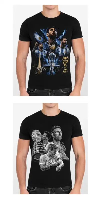 Leo messi 2 diseños playeras dtf semitonos argentina