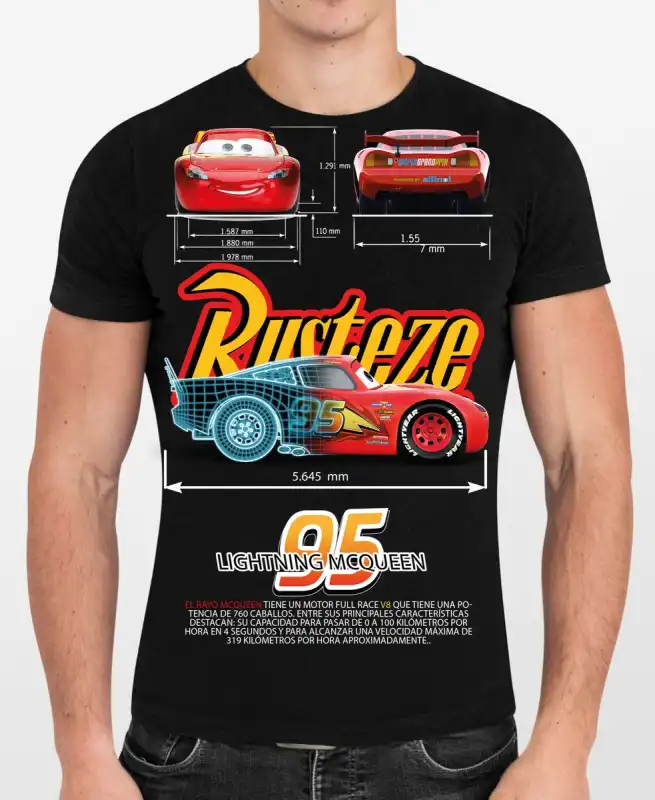 rayo mcqueen editable dtf playera