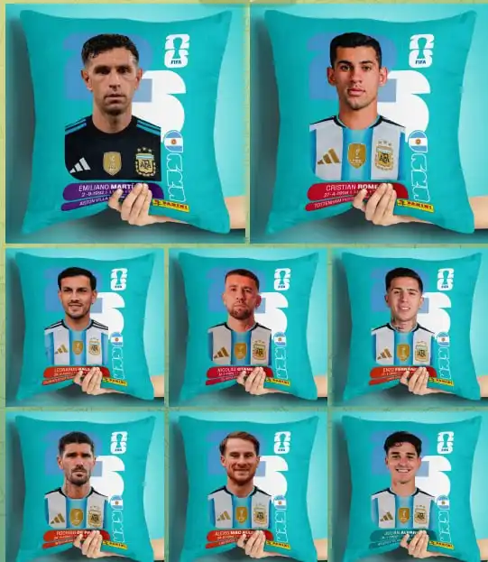 Cojines Seleccion Argentina Paninni Estampas Figuritas 10 plantillas
