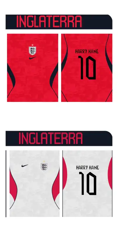 Playera Inglaterra Copa Mundial 2 diseños vector mas fuente