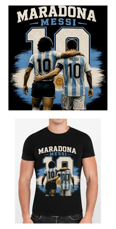 Messi maradona Semitonos DTF Playera Argentina