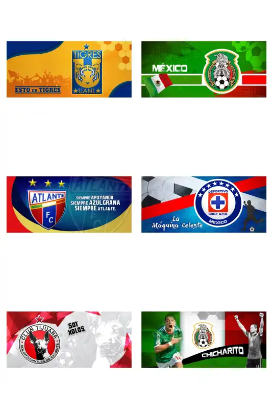 Equipos Mexicanos Liga mx 20 plantillas tazas editables