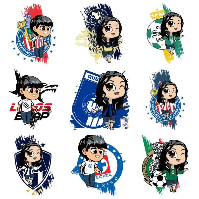 Duos Playeras Parejas Futbol mexicano liga mx vectores