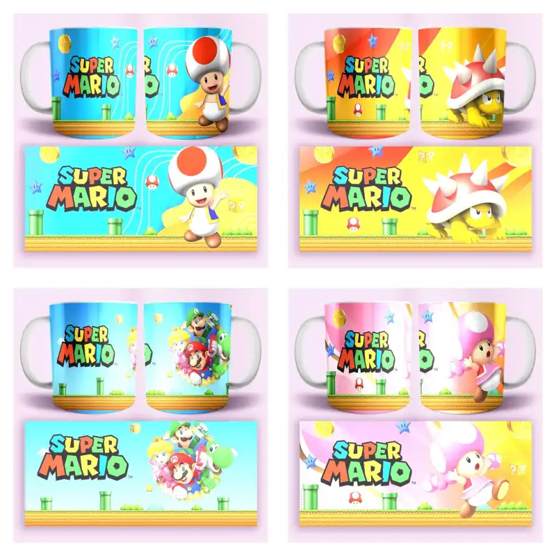 Super Mario y sus amigos 28 plantillas tazas