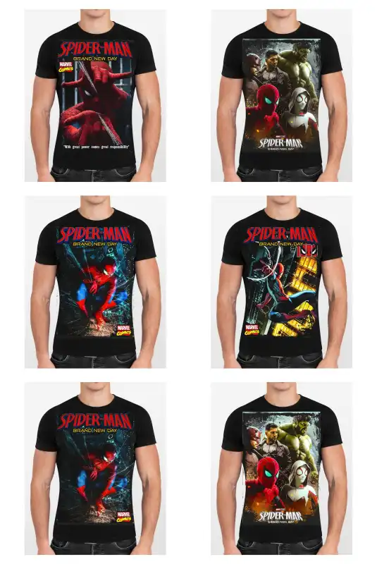 PLAYERA_SPIDERMAN_BRAND_NEW_DAY 16 plantillas semitonos dtf