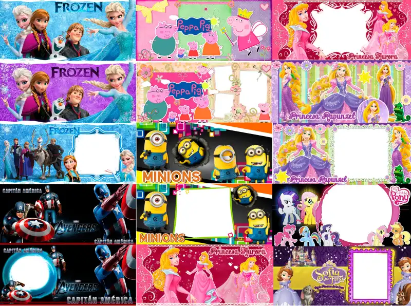 Plantillas Infantiles Niños editables 17 diseños psd tazas