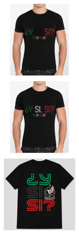 y si  si Mexico 3 png plantilla playera dtf