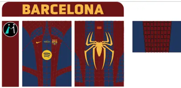 Barcelona Jersey Spiderman Coreldraw vector
