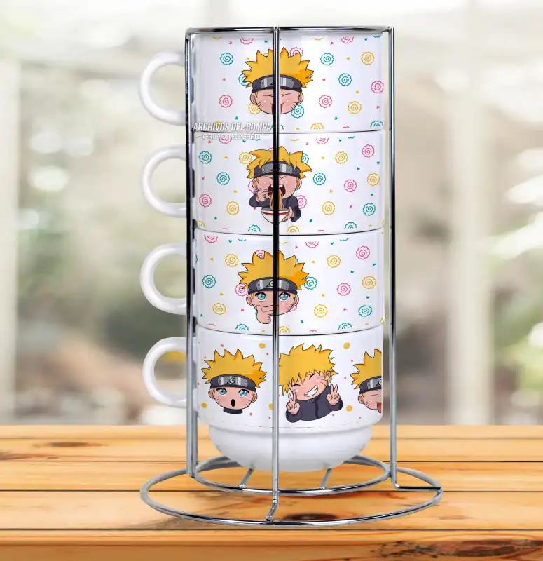 capuchino plantillas tazas 4 diseños sublimar NARUTO gratis