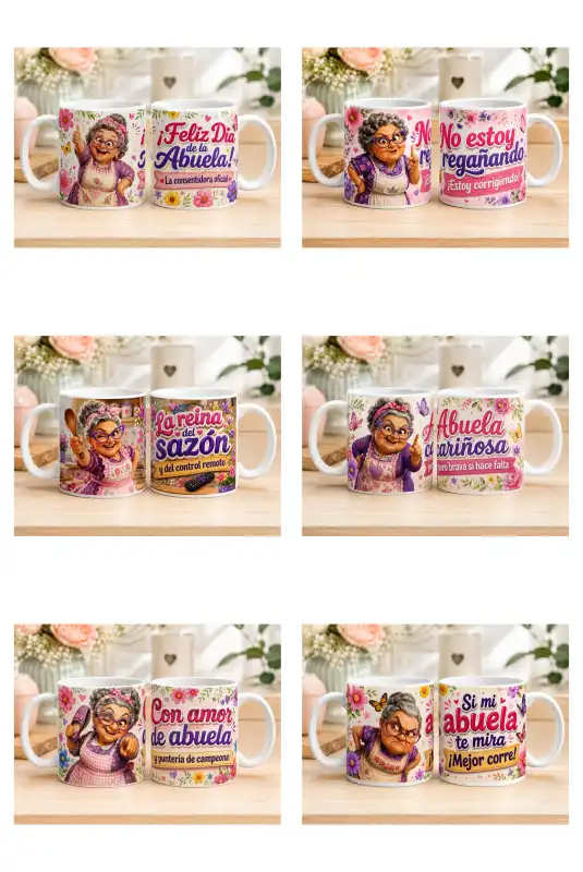 Dia del abuela 10 plantillas tazas Frases