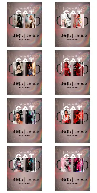 DOJA CAT 8 plantillas tazas png