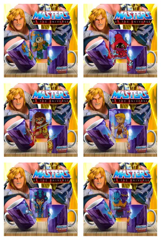 He Man 10 plantillas tazas sublimar editables psd