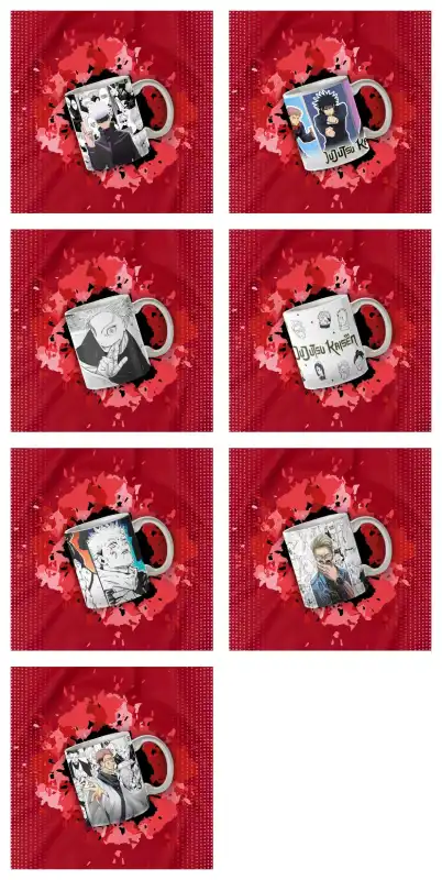 JUJUTSU KAISEN 8 plantillas sublimacion tazas png