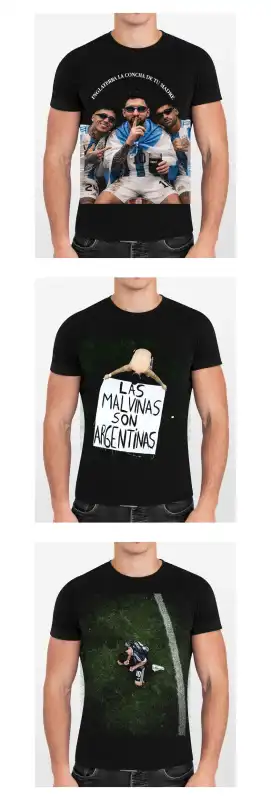 Messi argentina playera malvinas 3 diseños png semitonos dtf