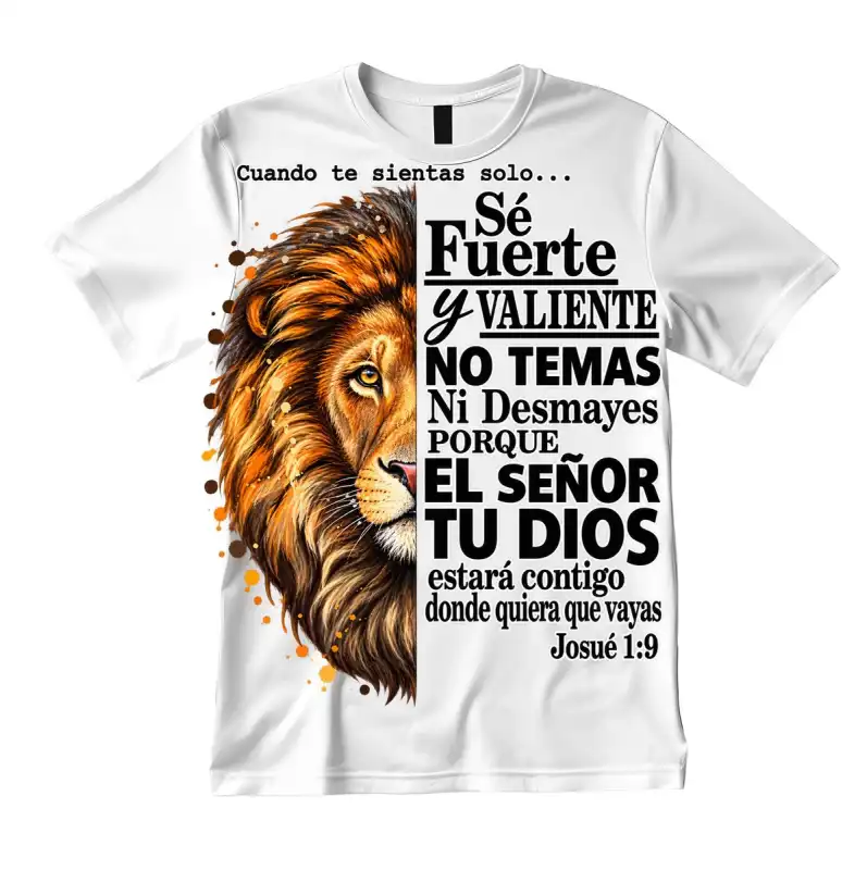 Leon Cristiano Josue 1-9 png sublimacion playera Plantilla GRATIS