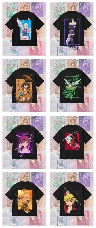 Playeras Nanatzu No Taizai  - 8 plantillas sublimacion dtf