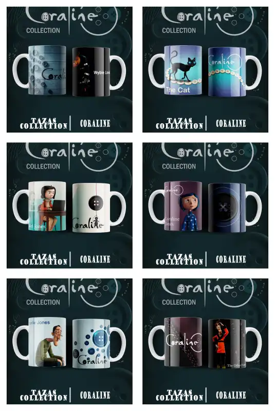 TAZAS CORALINE plantillas 7 diseños png