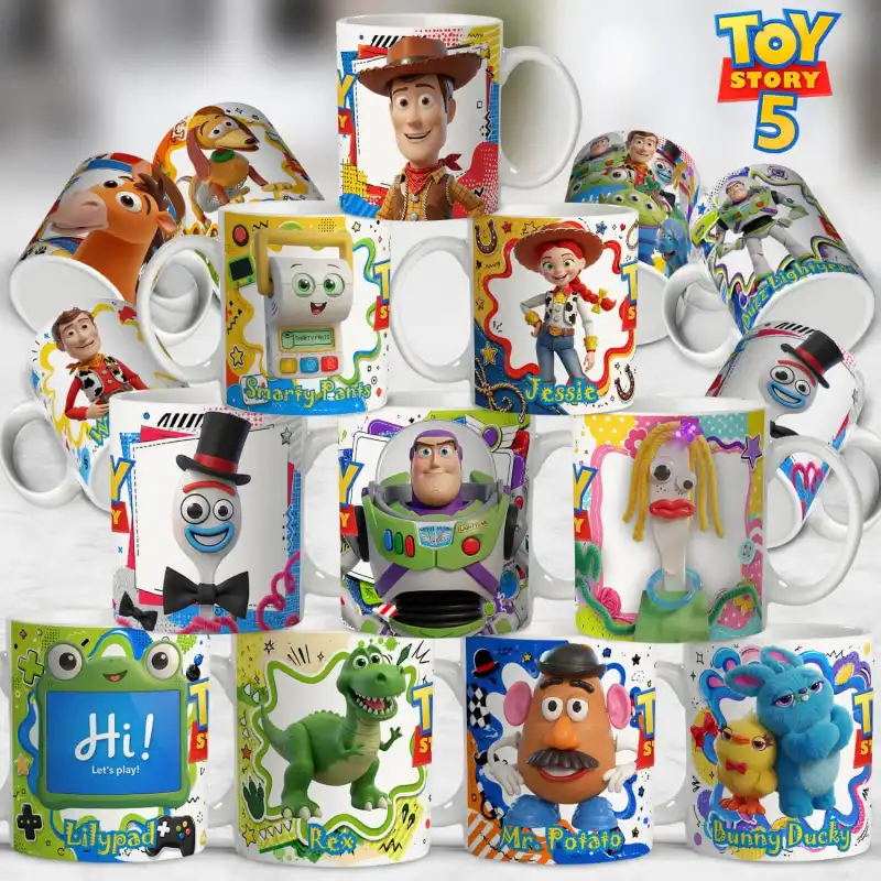 plantillas toy story 5 png 13 diseños tazas sublimar
