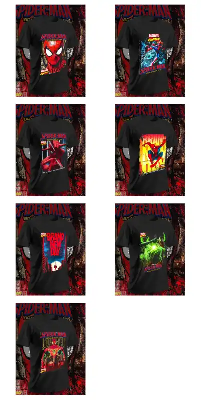Spiderman  6 diseños semitonos png DTF