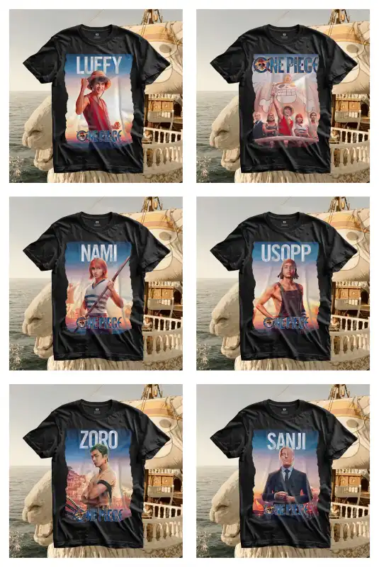 One Piece - Live Action 6 diseños PNG Sublimacion DTF