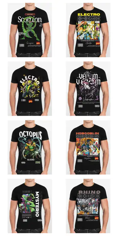 MARVEL sUPER heroes CLASICOS DTF 17 plantillas png