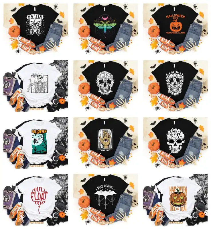 Halloween coleccion diseños vectrores corte dtf sublimacion 36 diseños