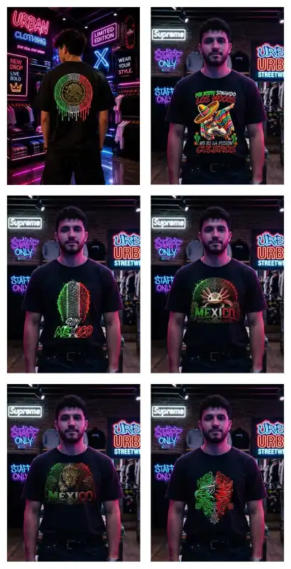 Mexico Fiestas patrias playeras DTF Independencia Semitonos PNG 30 Plantillas